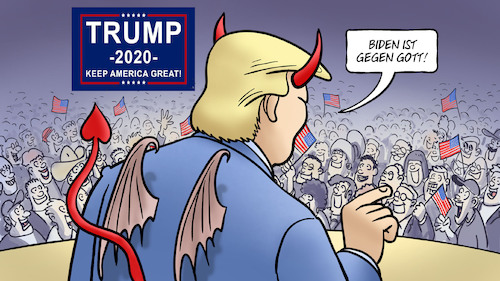 Cartoon: Biden gegen Gott (medium) by Harm Bengen tagged biden,gegen,gott,trump,usa,wahlkampf,teufel,publikum,harm,bengen,cartoon,karikatur,biden,gegen,gott,trump,usa,wahlkampf,teufel,publikum,harm,bengen,cartoon,karikatur