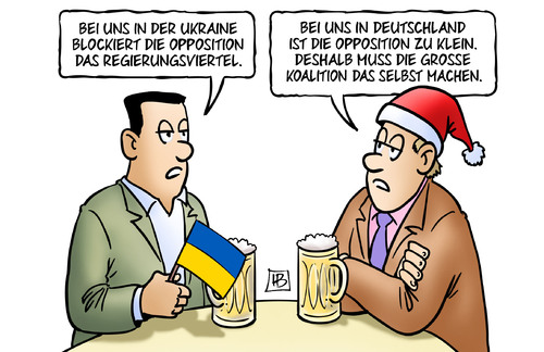 Cartoon: Blockade Ukraine (medium) by Harm Bengen tagged karikatur,cartoon,bengen,harm,koalition,grosse,regierungsviertel,regierung,opposition,ukarine,blockade,blockade,ukarine,opposition,regierung,regierungsviertel,grosse,koalition,harm,bengen,cartoon,karikatur