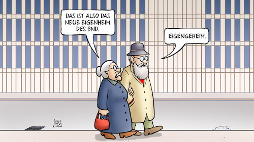 Cartoon: BND-Zentrale (medium) by Harm Bengen tagged eigenheim,bnd,geheimdienst,zentrale,bundesnachrichtendienst,susemil,harm,bengen,cartoon,karikatur,eigenheim,bnd,geheimdienst,zentrale,bundesnachrichtendienst,susemil,harm,bengen,cartoon,karikatur