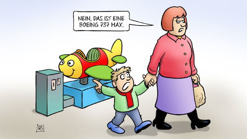 Cartoon: Boeing 737 Max (medium) by Harm Bengen tagged boeing,737,max,flugzeugabsturz,flugsicherheit,kiddy,ride,spielzeug,kind,mutter,harm,bengen,cartoon,karikatur,boeing,737,max,flugzeugabsturz,flugsicherheit,kiddy,ride,spielzeug,kind,mutter,harm,bengen,cartoon,karikatur