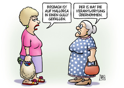 Cartoon: Bosbach-Gully (medium) by Harm Bengen tagged bosbach,cdu,mallorca,gully,unfall,is,islamismus,terror,anschlag,verantwortung,susemil,harm,bengen,cartoon,karikatur,bosbach,cdu,mallorca,gully,unfall,is,islamismus,terror,anschlag,verantwortung,susemil,harm,bengen,cartoon,karikatur