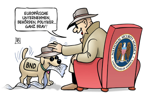 Cartoon: Braver BND (medium) by Harm Bengen tagged europäische,unternehmen,behörden,politiker,brav,bnd,nsa,spione,spitzel,verrat,hund,daten,kanzleramt,harm,bengen,cartoon,karikatur,europäische,unternehmen,behörden,politiker,brav,bnd,nsa,spione,spitzel,verrat,hund,daten,kanzleramt,harm,bengen,cartoon,karikatur