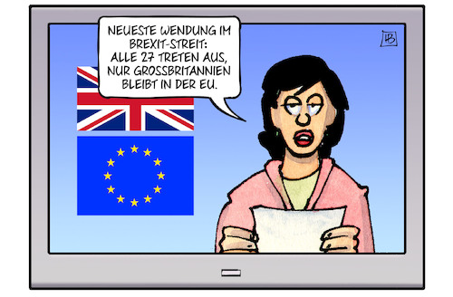 Cartoon: Brexit-Wendung (medium) by Harm Bengen tagged neueste,wendung,streit,großbritannien,tv,brexit,europa,uk,gb,abstimmung,austrittstermin,harm,bengen,cartoon,karikatur,neueste,wendung,streit,großbritannien,tv,brexit,europa,uk,gb,abstimmung,austrittstermin,harm,bengen,cartoon,karikatur