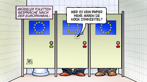 Cartoon: Brüsseler Toilettengespräche (medium) by Harm Bengen tagged papier,klopapier,klo,toilette,brüssel,posten,juncker,schulz,kungeln,mauscheln,stimmzettel,europawahl,europa,eu,wahl,wähler,harm,bengen,cartoon,karikatur,papier,klopapier,klo,toilette,brüssel,posten,juncker,schulz,kungeln,mauscheln,stimmzettel,europawahl,europa,eu,wahl,wähler,harm,bengen,cartoon,karikatur