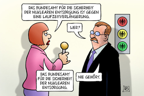 Cartoon: Bu.amt für nukleare Entsorgung (medium) by Harm Bengen tagged bundesamt,sicherheit,nukleare,entsorgung,laufzeitverlängerung,interview,atomkraftwerke,akw,kernkraft,behörde,ampel,energiekonzerne,harm,bengen,cartoon,karikatur,bundesamt,sicherheit,nukleare,entsorgung,laufzeitverlängerung,interview,atomkraftwerke,akw,kernkraft,behörde,ampel,energiekonzerne,harm,bengen,cartoon,karikatur