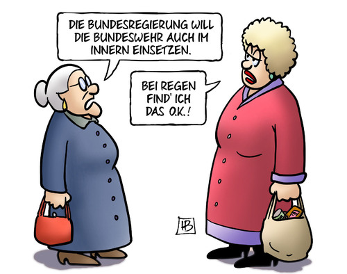 Cartoon: Bundeswehr im Innern (medium) by Harm Bengen tagged bundesregierung,bundeswehr,innern,regen,ok,susemil,harm,bengen,cartoon,karikatur,bundesregierung,bundeswehr,innern,regen,ok,susemil,harm,bengen,cartoon,karikatur