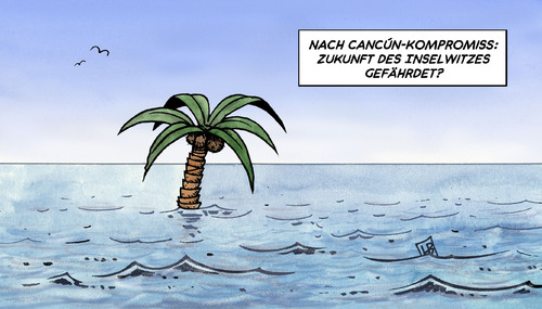 Cartoon: Cancun-Kompromiß (medium) by Harm Bengen tagged cancun,mexiko,kompromiß,klima,klimagipfel,klimakonferenz,konferenz,verhandlung,umweltminister,röttgen,globale,erwärmung,deutschland,usa,china,bolivien,kontrolle,abkommen,insel,wasser,meeresspiegel,cancun,mexiko,klima,klimagipfel,klimakonferenz,konferenz,verhandlung,umweltminister,globale erwärmung,china,bolivien,usa,deutschland,erwärmung,wasser,meeresspiegel,abkommen,kontrolle,klimawandel,umwelt,globale