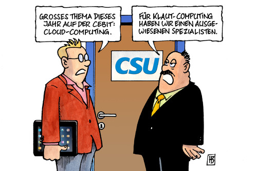 Cartoon: CEBIT (medium) by Harm Bengen tagged cebit,computermesse,messe,hannover,cloud,computing,klauen,csu,guttenberg,abschreiben,plagiat,betrug,täuschung,verteidigungsminister,ipad,cebit,computermesse,messe,hannover,computing,klauen,guttenberg,abschreiben,csu,täuschung,betrug,plagiat,verteidigungsminister