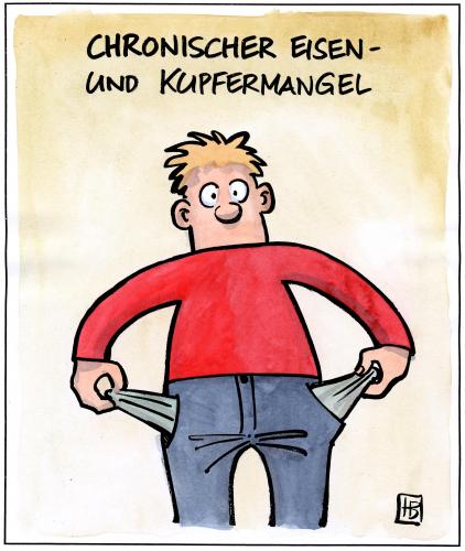 Cartoon: Chronischer Eisenmangel (medium) by Harm Bengen tagged eisenmangel,eisen,mangelzustand,mangel,anämie,arm,armut,gesundheit,krank,krankheit,patient,geld,chronisch,pleite,bankrott,arbeitslos,krankenkasse,krankenversicherung,beiträge,beitrag,arzt,doktor,medikament,medizin,kupfermangel,kupfer,münze,kleingeld,münzen,versicherter,krankenversicherter,krankenversichert,wirtschaft