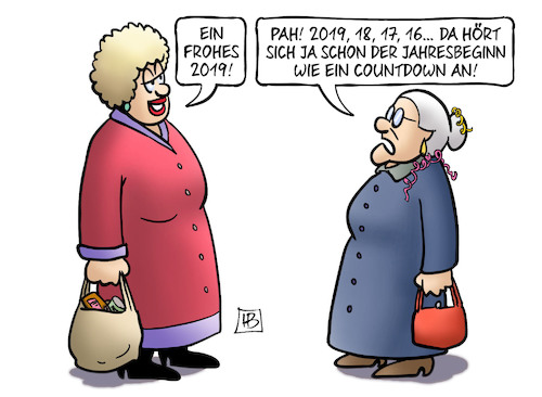 Cartoon: Countdown 2019 (medium) by Harm Bengen tagged 2019,jahresbeginn,countdown,silvester,susemil,harm,bengen,cartoon,karikatur,2019,jahresbeginn,countdown,silvester,susemil,harm,bengen,cartoon,karikatur