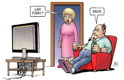 Cartoon: Delta führt (medium) by Harm Bengen tagged führung,em,fussball,tv,delta,variante,indische,mutation,corona,impfung,virus,harm,bengen,cartoon,karikatur,führung,em,fussball,tv,delta,variante,indische,mutation,corona,impfung,virus,harm,bengen,cartoon,karikatur