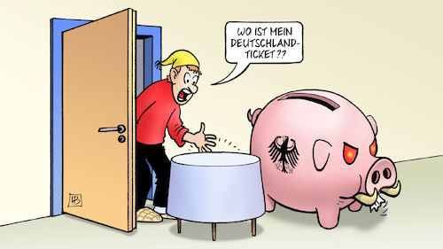 Cartoon: Deutschlandticket-Finanzierung (medium) by Harm Bengen tagged deutschland,ticket,49,finanzierung,michel,sparschein,fressen,wildschein,tisch,harm,bengen,cartoon,karikatur,deutschland,ticket,49,finanzierung,michel,sparschein,fressen,wildschein,tisch,harm,bengen,cartoon,karikatur