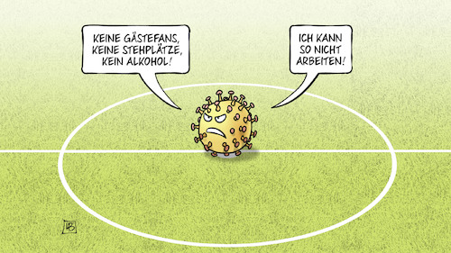 Cartoon: DFL-Konzept (medium) by Harm Bengen tagged dfl,konzept,corona,fussball,mittelkreis,virus,gaestefans,stehplaetze,alkohol,arbeiten,harm,bengen,cartoon,karikatur,dfl,konzept,corona,fussball,mittelkreis,virus,gaestefans,stehplaetze,alkohol,arbeiten,harm,bengen,cartoon,karikatur