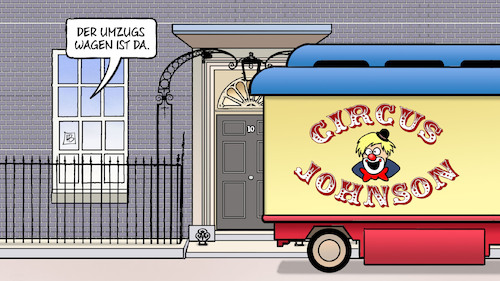 Cartoon: Downing-Street-Umzug (medium) by Harm Bengen tagged umzugs,wagen,circus,zirkus,may,downing,street,boris,johnson,tories,gb,uk,wahl,premierminister,brexit,harm,bengen,cartoon,karikatur,umzugs,wagen,circus,zirkus,may,downing,street,boris,johnson,tories,gb,uk,wahl,premierminister,brexit,harm,bengen,cartoon,karikatur