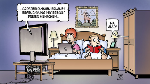 Cartoon: Drei Eltern (medium) by Harm Bengen tagged grossbritannien,uk,befruchtung,erbgut,menschen,bett,eltern,kinder,harm,bengen,cartoon,karikatur,grossbritannien,uk,befruchtung,erbgut,menschen,bett,sex,eltern,kinder,harm,bengen,cartoon,karikatur