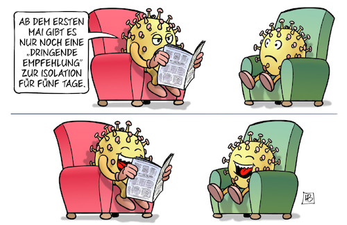 Cartoon: Dringende Empfehlung (medium) by Harm Bengen tagged corona,viren,zeitung,lesen,lachen,dringende,empfehlung,isolation,harm,bengen,cartoon,karikatur,corona,viren,zeitung,lesen,lachen,dringende,empfehlung,isolation,harm,bengen,cartoon,karikatur