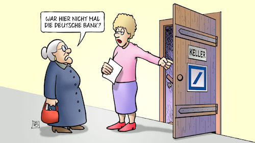 Cartoon: Dt.-Bank-Minus (medium) by Harm Bengen tagged deutsche,bank,keller,minus,susemil,wirtschaft,verluste,harm,bengen,cartoon,karikatur,deutsche,bank,keller,minus,susemil,wirtschaft,verluste,harm,bengen,cartoon,karikatur