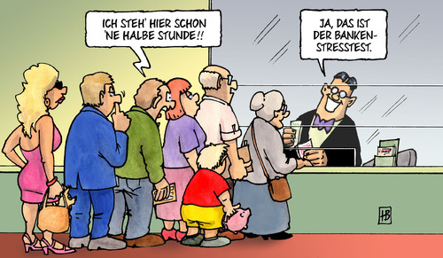 Cartoon: EBA-Bankenstresstest (medium) by Harm Bengen tagged bankenstresstest,bank,stress,warten,schlange,eba,harm,bengen,cartoon,karikatur,bankenstresstest,bank,stress,warten,schlange,eba,harm,bengen,cartoon,karikatur