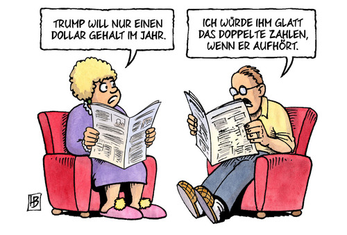 Cartoon: Ein-Dollar-Präsident (medium) by Harm Bengen tagged dollar,gehalt,doppelte,zahlen,zeitung,donald,trump,präsident,wahl,usa,harm,bengen,cartoon,karikatur,dollar,gehalt,doppelte,zahlen,zeitung,donald,trump,präsident,wahl,usa,harm,bengen,cartoon,karikatur