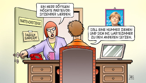 Cartoon: Einzelgespräche (medium) by Harm Bengen tagged parteivorsitzende,einzelgespräche,röttgen,parteivorsitzender,nummer,ziehen,wartezimmer,cdu,führung,akk,rücktritt,teamlösung,merz,laschet,spahn,harm,bengen,cartoon,karikatur,parteivorsitzende,einzelgespräche,röttgen,parteivorsitzender,nummer,ziehen,wartezimmer,cdu,führung,akk,rücktritt,teamlösung,merz,laschet,spahn,harm,bengen,cartoon,karikatur