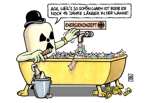 Cartoon: Energiekonzept (medium) by Harm Bengen tagged energiekonzept,energie,konzept,bundesregierung,umweltminister,röttgen,brüderle,merkel,schäuble,geld,subventionen,umwelt,atom,atomkraft,kernkraft,atomkraftwerke,kernkraftwerke,laufzeit,laufzeitverlängerung,abfall,atommüll,endlager,zwischenlager,gorleben,as,energiekonzept,energie,konzept,bundesregierung,umweltminister,röttgen,brüderle,merkel,schäuble,geld,subventionen,umwelt,atom,atomkraft,kernkraft,kernkraftwerke,atomkraftwerke