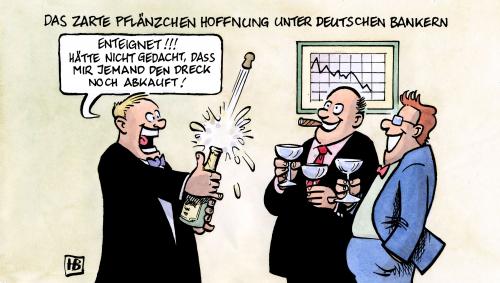 Cartoon: Enteignung (medium) by Harm Bengen tagged enteignung,verstaatlichung,bank,banker,krise,kredit,faule,kredite,wirtschaft,rettungspaket,rettungsschirm,hypo,real,estate,enteignung,verstaatlichung,staat,bank,banken,banker,krise,finanzkrise,wirtschaft,wirtschaftskrise,finanzen,geld,faule kredite,kredit,rettungspaket,rettungsschirm,hypo real estate,faule,kredite,hypo,real,estate