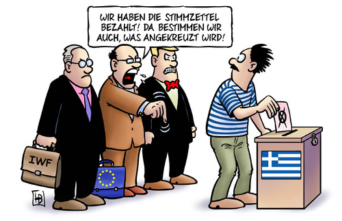 Cartoon: Entscheidungshilfe (medium) by Harm Bengen tagged entscheidungshilfe,wahl,stimmzettel,kreuz,ankreuzen,bezahlen,bestimmen,diktat,spardiktat,demokratie,griechenland,griechisch,rettung,rettungsschirme,krise,eu,euro,staatsschulden,staatsanleihen,geld,kredit,untergang,spekulation,maerkte,finanzmarkt,entscheidungshilfe,wahl,stimmzettel,diktat,spardiktat,demokratie,griechenland