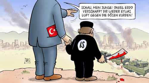 Cartoon: Erdogan verschafft Luft (medium) by Harm Bengen tagged erdogan,tuerkei,terror,islamisten,luft,kurden,deutsche,panzer,leopard,syrien,ypg,krieg,einmarsch,harm,bengen,cartoon,karikatur,erdogan,tuerkei,terror,islamisten,luft,kurden,deutsche,panzer,leopard,syrien,ypg,krieg,einmarsch,harm,bengen,cartoon,karikatur