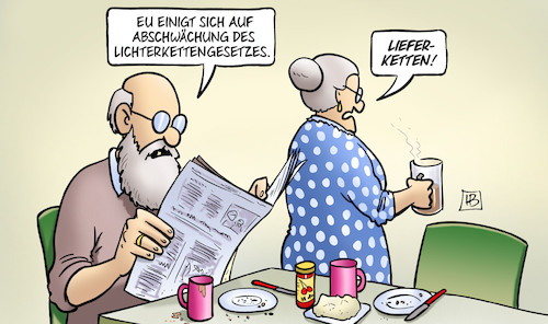Cartoon: EU-Lichterketten (medium) by Harm Bengen tagged eu,abschwächung,lichterkettengesetz,lieferkettengesetz,lieferketten,susemil,harm,bengen,cartoon,karikatur,eu,abschwächung,lichterkettengesetz,lieferkettengesetz,lieferketten,susemil,harm,bengen,cartoon,karikatur