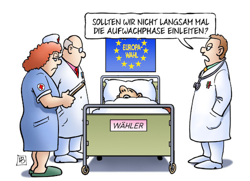 Cartoon: Europawahl-Aufwachphase (medium) by Harm Bengen tagged europawahl,aufwachphase,europa,wahl,wähler,schlafen,koma,arzt,krankenhaus,harm,bengen,cartoon,karikatur,europawahl,aufwachphase,europa,wahl,wähler,schlafen,koma,arzt,krankenhaus,harm,bengen,cartoon,karikatur