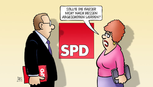 Cartoon: Faeser-Abschiebung (medium) by Harm Bengen tagged spd,faeser,hessen,abschiebungen,innenministerin,migration,flüchtlinge,harm,bengen,cartoon,karikatur,spd,faeser,hessen,abschiebungen,innenministerin,migration,flüchtlinge,harm,bengen,cartoon,karikatur