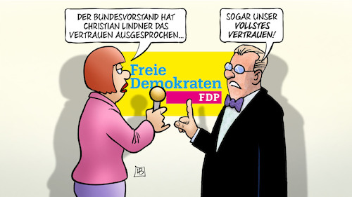 Cartoon: FDP-Vertrauen (medium) by Harm Bengen tagged bundesvorstand,vertrauen,ausgesprochen,vollstes,afd,cdu,fdp,thüringen,ministerpräsident,kemmerich,mohring,lindner,akk,kramp,karrenbauer,harm,bengen,cartoon,karikatur,bundesvorstand,vertrauen,ausgesprochen,vollstes,afd,cdu,fdp,thüringen,ministerpräsident,kemmerich,mohring,lindner,akk,kramp,karrenbauer,harm,bengen,cartoon,karikatur