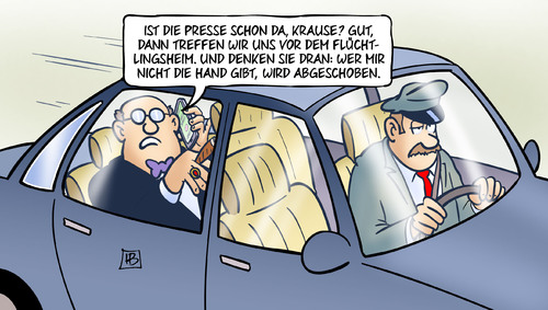 Cartoon: Flüchtlingsheim-Besuche (medium) by Harm Bengen tagged presse,flüchtlingsheim,abschiebung,politiker,fahrer,asyl,flüchtlinge,erstaufnahme,unterbringung,harm,bengen,cartoon,karikatur,presse,flüchtlingsheim,abschiebung,politiker,fahrer,asyl,flüchtlinge,erstaufnahme,unterbringung,harm,bengen,cartoon,karikatur