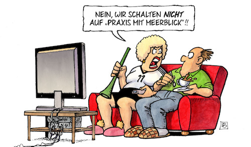 Cartoon: Frauen-EM 2022 (medium) by Harm Bengen tagged tv,praxis,mit,meerblick,frauen,em,europameisterschaft,fussball,umschalten,harm,bengen,cartoon,karikatur,tv,praxis,mit,meerblick,frauen,em,europameisterschaft,fussball,umschalten,harm,bengen,cartoon,karikatur