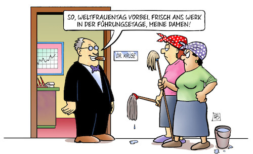 Cartoon: Frauentag-Nachlese (medium) by Harm Bengen tagged weltfrauentag,vorbei,nachlese,führungsetage,internationaler,frauentag,putzfrauen,chef,mann,harm,bengen,cartoon,karikatur,weltfrauentag,vorbei,nachlese,führungsetage,internationaler,frauentag,putzfrauen,chef,mann,harm,bengen,cartoon,karikatur