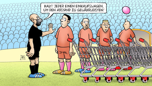 Cartoon: Fussball-Abstand (medium) by Harm Bengen tagged einkaufswagen,schiedsrichter,stadion,abstand,fussball,geisterspiele,corona,coronavirus,ansteckung,pandemie,epidemie,krankheit,schaden,harm,bengen,cartoon,karikatur,einkaufswagen,schiedsrichter,stadion,abstand,fussball,geisterspiele,corona,coronavirus,ansteckung,pandemie,epidemie,krankheit,schaden,harm,bengen,cartoon,karikatur