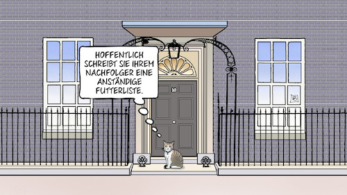 Cartoon: Futterliste (medium) by Harm Bengen tagged may,rücktritt,downingstreet,nachfolger,futterliste,katze,kater,chief,mouser,brexit,gb,uk,harm,bengen,cartoon,karikatur,may,rücktritt,downingstreet,nachfolger,futterliste,katze,kater,chief,mouser,brexit,gb,uk,harm,bengen,cartoon,karikatur