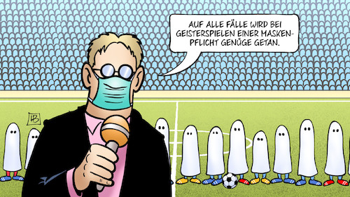 Cartoon: Geisterspiele mit Masken (medium) by Harm Bengen tagged stadion,leer,fussball,geisterspiele,maskenpflicht,reporter,gespenster,mundschutz,corona,coronavirus,ansteckung,pandemie,epidemie,krankheit,schaden,harm,bengen,cartoon,karikatur,stadion,leer,fussball,geisterspiele,maskenpflicht,reporter,gespenster,mundschutz,corona,coronavirus,ansteckung,pandemie,epidemie,krankheit,schaden,harm,bengen,cartoon,karikatur