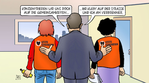 Cartoon: Gemeinsamkeiten mit Wissing (medium) by Harm Bengen tagged gemeinsamkeiten,strasse,verbrenner,wissing,verkehrsminister,letzte,generation,besuch,klimawandel,klimaaktivisten,kleben,harm,bengen,cartoon,karikatur,gemeinsamkeiten,strasse,verbrenner,wissing,verkehrsminister,letzte,generation,besuch,klimawandel,klimaaktivisten,kleben,harm,bengen,cartoon,karikatur