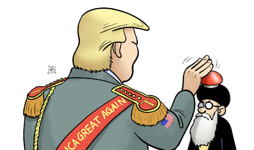 General Trump drückt den Knopf. General Trump drückt den Knopf.