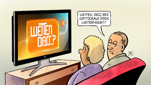 Cartoon: Gottschalk endlos (medium) by Harm Bengen tagged wetten,dass,gottschalk,tv,show,harm,bengen,cartoon,karikatur,wetten,dass,gottschalk,tv,show,harm,bengen,cartoon,karikatur