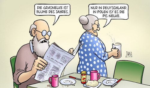 Cartoon: Grasnelke (medium) by Harm Bengen tagged grasnelke,blume,des,jahres,polen,pis,nelke,susemil,harm,bengen,cartoon,karikatur,grasnelke,blume,des,jahres,polen,pis,nelke,susemil,harm,bengen,cartoon,karikatur