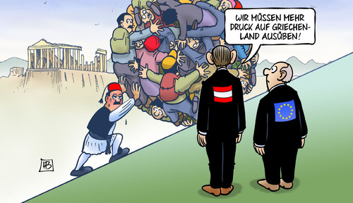 Cartoon: Griechenland-Druck (medium) by Harm Bengen tagged griechenland,druck,grenze,europa,eu,sisyphus,kugel,oesterreich,aussenminister,kurz,asylrecht,flucht,fluechtlinge,abschreckung,verschaerfung,harm,bengen,cartoon,karikatur,griechenland,druck,grenze,europa,eu,sisyphus,kugel,oesterreich,aussenminister,kurz,asylrecht,flucht,fluechtlinge,abschreckung,verschaerfung,harm,bengen,cartoon,karikatur