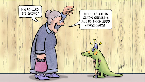 Cartoon: Groko-Größe (medium) by Harm Bengen tagged größe,groko,cdu,csu,spd,koalition,gross,bundestagswahl,krokodil,verletzungen,krank,susemil,zaun,harm,bengen,cartoon,karikatur,größe,groko,cdu,csu,spd,koalition,gross,bundestagswahl,krokodil,verletzungen,krank,susemil,zaun,harm,bengen,cartoon,karikatur