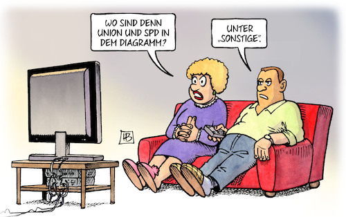 Cartoon: Groko-Sonstige (medium) by Harm Bengen tagged groko,sonstige,ard,deutschlandtrend,wahlen,umfragen,sonntagsfrage,parteien,union,spd,diagramm,tv,harm,bengen,cartoon,karikatur,groko,sonstige,ard,deutschlandtrend,wahlen,umfragen,sonntagsfrage,parteien,union,spd,diagramm,tv,harm,bengen,cartoon,karikatur