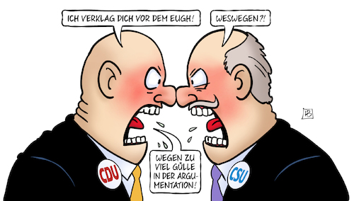 Cartoon: Gülle-Argumente (medium) by Harm Bengen tagged eugh,gerichtshof,urteil,deutschland,nitratbelastung,grundwasser,landwirtschaft,guelle,argumentation,söder,seehofer,merkel,union,csu,cdu,streit,harm,bengen,cartoon,karikatur,eugh,gerichtshof,urteil,deutschland,nitratbelastung,grundwasser,landwirtschaft,guelle,argumentation,söder,seehofer,merkel,union,csu,cdu,streit,harm,bengen,cartoon,karikatur