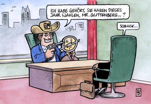 Cartoon: Guttenberg bei GM (medium) by Harm Bengen tagged guttenberg,gm,opel,automobilindustrie,auto,autoindustrie,usa,krise,finanzkrise,wirtschaft,wirtschaftskrise,staat,staatshilfe,wirtschaftsminister,csu,cartoon,cartoons,illustration,illustrationen,guttenberg,gm,general motors,opel,automobilindustrie,autoindustrie,auto,autos,usa,krise,finanzkrise,wirtschaft,wirtschaftskrise,staat,wirtschaftsminister,staatshilfe,general,motors