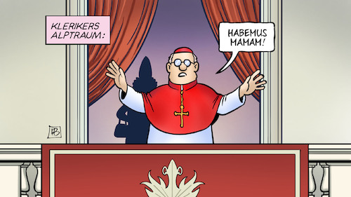 Cartoon: Habemus Mamam (medium) by Harm Bengen tagged papst,frau,habemus,papam,mamam,papstwahl,rom,konklave,katholische,kirche,balkon,vatikan,wahl,klerus,kleriker,alptraum,harm,bengen,cartoon,karikatur,papst,frau,habemus,papam,mamam,papstwahl,rom,konklave,katholische,kirche,balkon,vatikan,wahl,klerus,kleriker,alptraum,harm,bengen,cartoon,karikatur