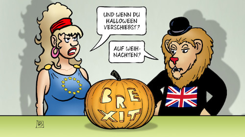 Cartoon: Halloween-Verschiebung (medium) by Harm Bengen tagged halloween,verschiebung,brexit,weihnachten,gb,uk,europa,eu,kürbis,johnson,löwe,harm,bengen,cartoon,karikatur,halloween,verschiebung,brexit,weihnachten,gb,uk,europa,eu,kürbis,johnson,löwe,harm,bengen,cartoon,karikatur