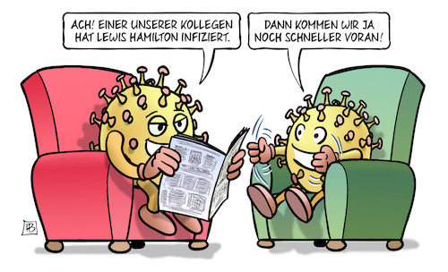 Cartoon: Hamilton infiziert (medium) by Harm Bengen tagged kollege,lewis,hamilton,infiziert,corona,viren,virus,sessel,zeitung,lesen,formel,eins,rennfahrer,geschwindigkeit,schnell,harm,bengen,cartoon,karikatur,kollege,lewis,hamilton,infiziert,corona,viren,virus,sessel,zeitung,lesen,formel,eins,rennfahrer,geschwindigkeit,schnell,harm,bengen,cartoon,karikatur